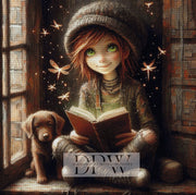 Mädchen mit Zauberbuch und Hund by Casalla Vendetta, mit 140 Farben