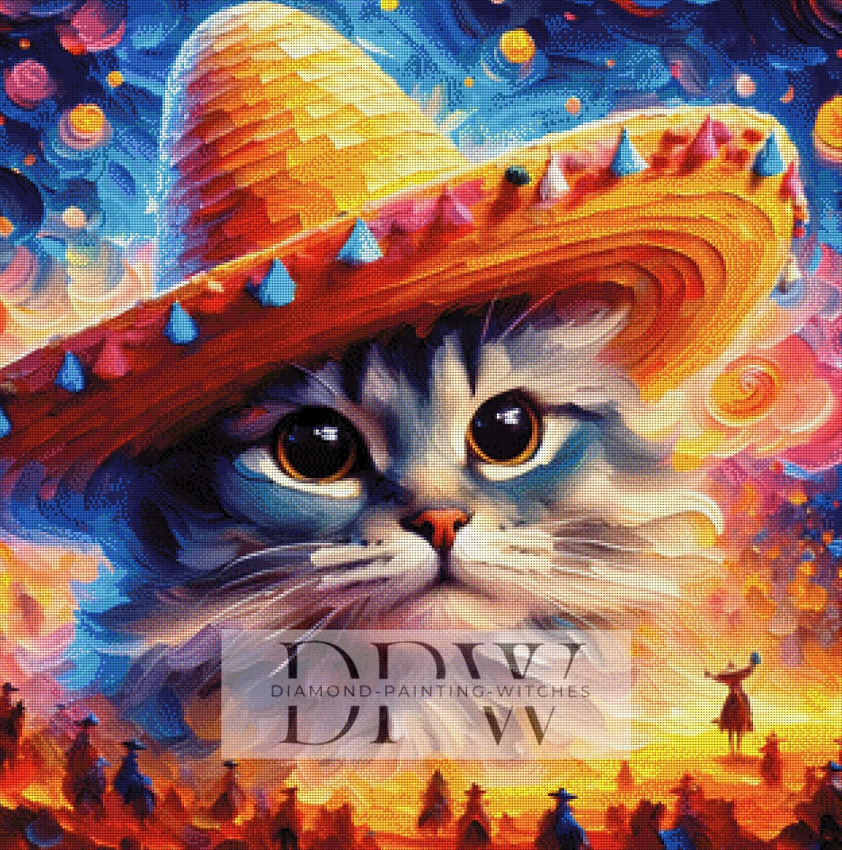 Mexican Cat by Moonlight, mit 300 Farben