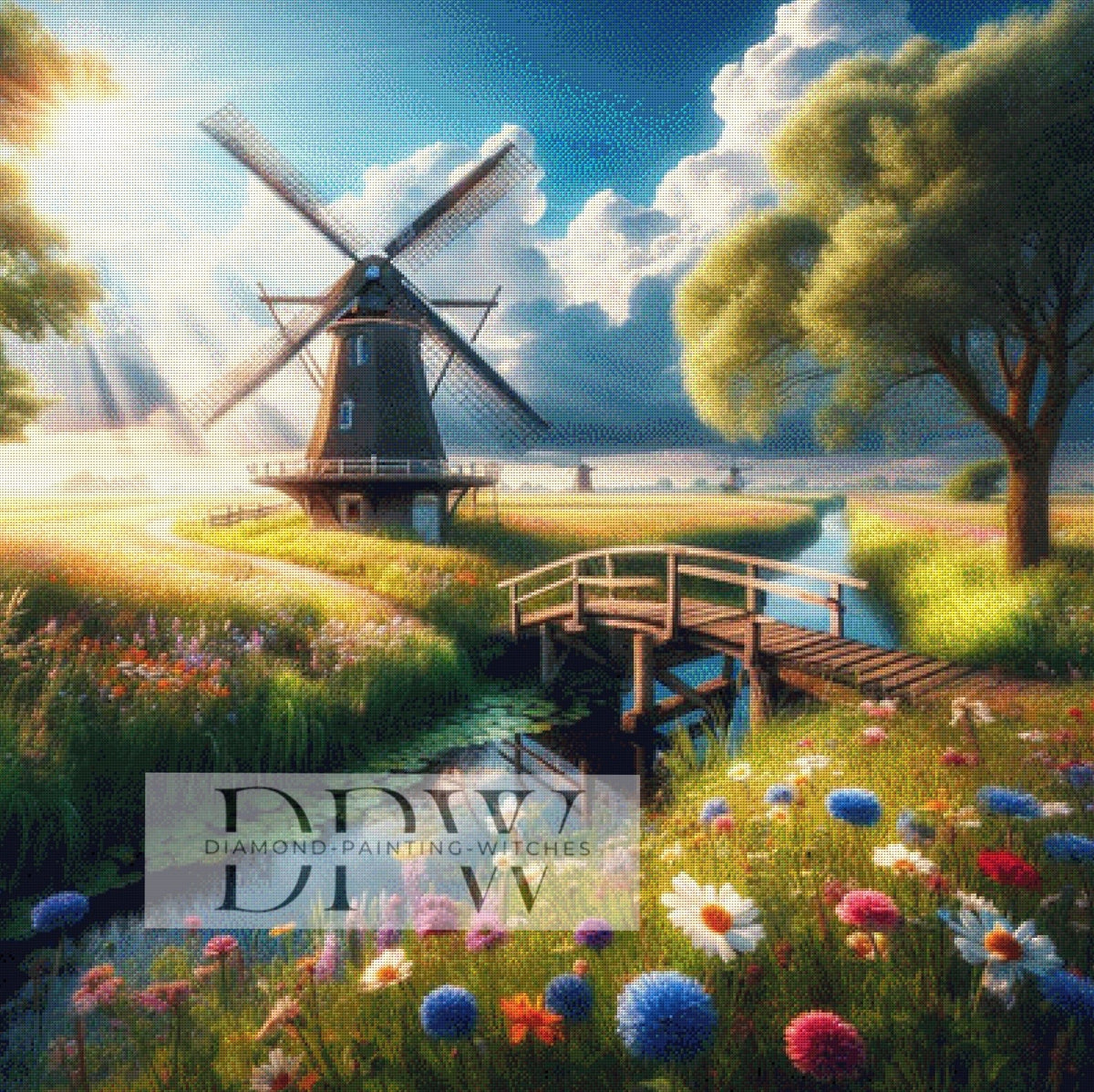 Mill by the stream by Sunshine, with 320 colors