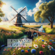 Mill by the stream by Sunshine, with 320 colors