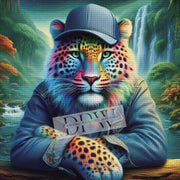 Casual Tiger by Moonlight, with 300 colors
