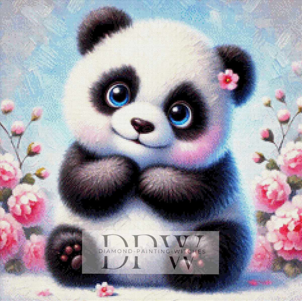 Little Panda with blue eyes by CreatiVart, with 200 colors